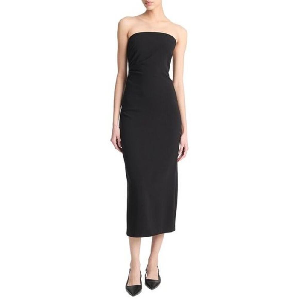 Vince Black Strapless Midi Dress